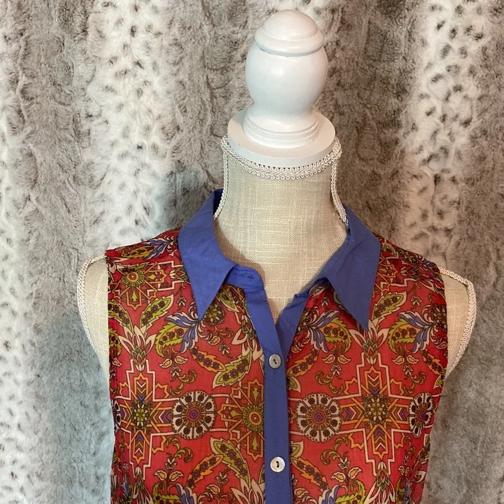 Flying Tomato Red & Blue Patterned Maxi Dress - Picture 7 of 15